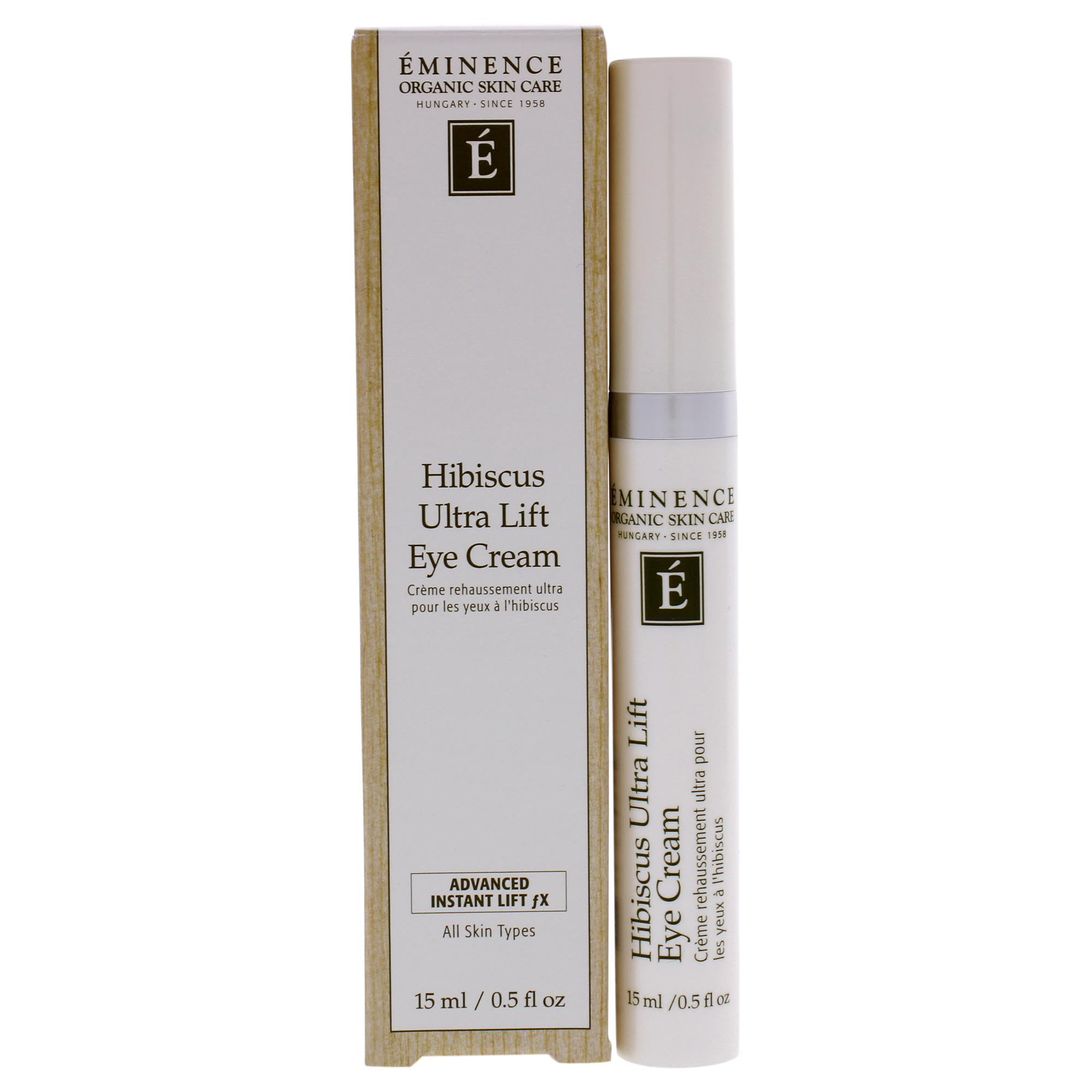 Eminence Hibiscus Ultra Lift Eye Cream tube delivering hydrating under-eye care