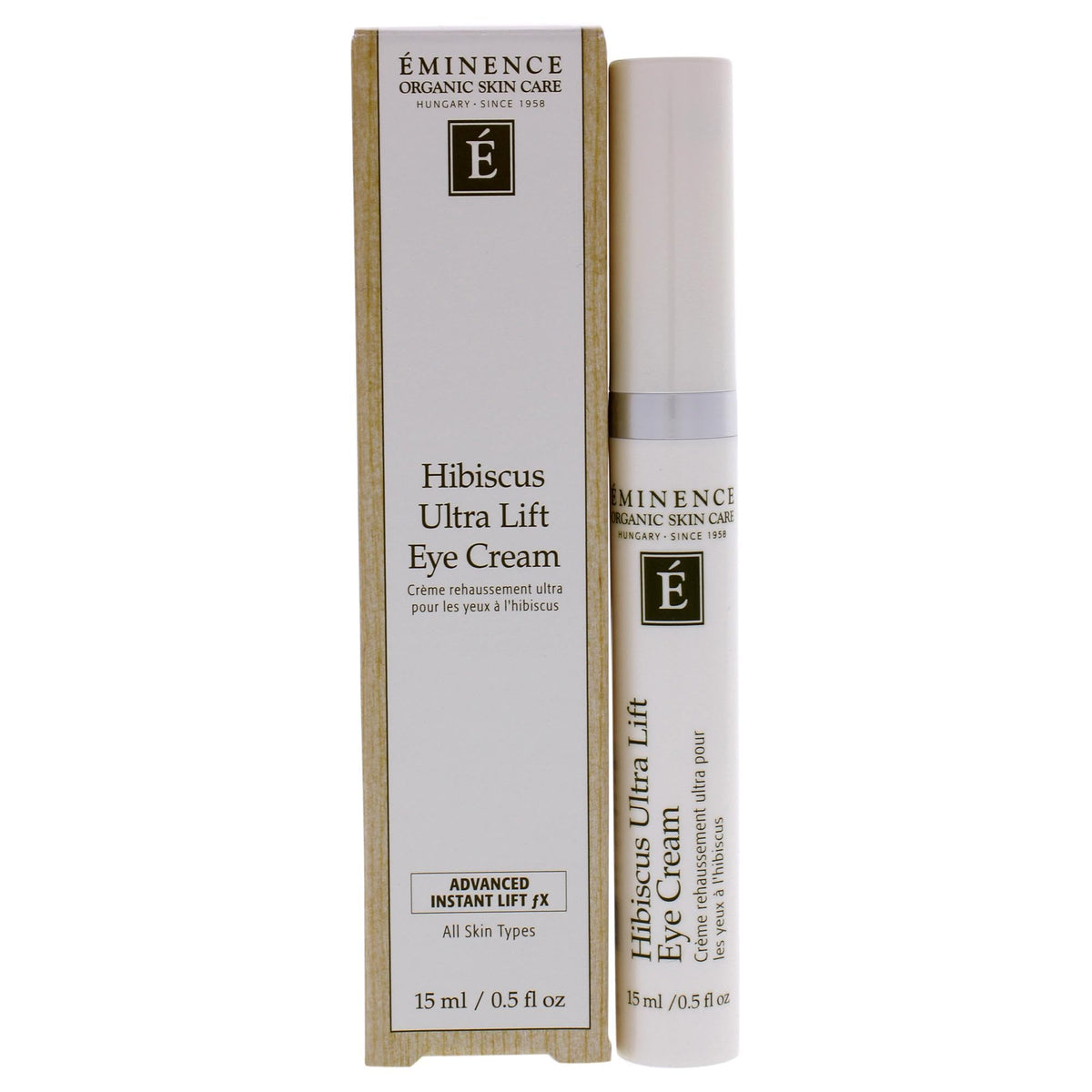 Eminence Hibiscus Ultra Lift Eye Cream tube delivering hydrating under-eye care