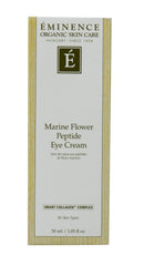 Eminence Marine Flower Peptide Eye Cream jar close-up shows ultra-rich texture for hydration.
