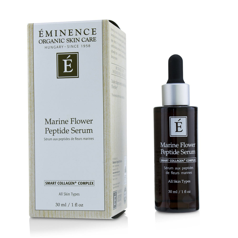 Eminence Marine Flower Peptide serum bottle showing smooth gel texture for youthful-looking skin