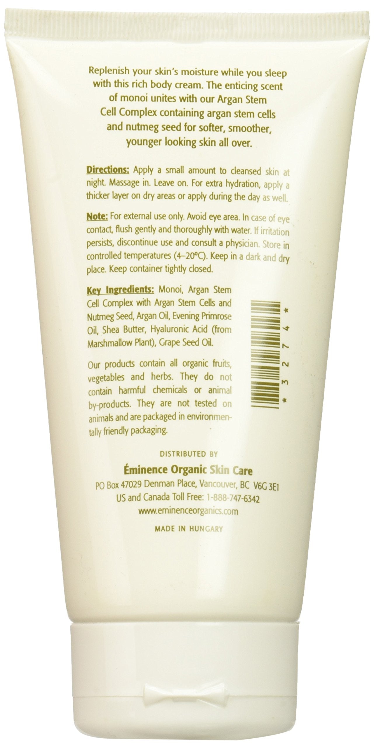 Eminence Monoi Age Corrective Night Body Cream packaging highlights premium anti-aging formulation