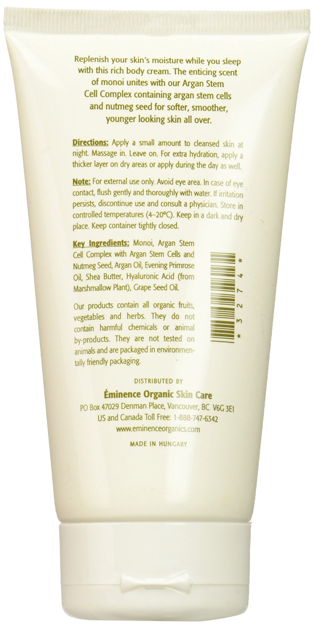 Eminence Monoi Age Corrective Night Body Cream packaging highlights premium anti-aging formulation