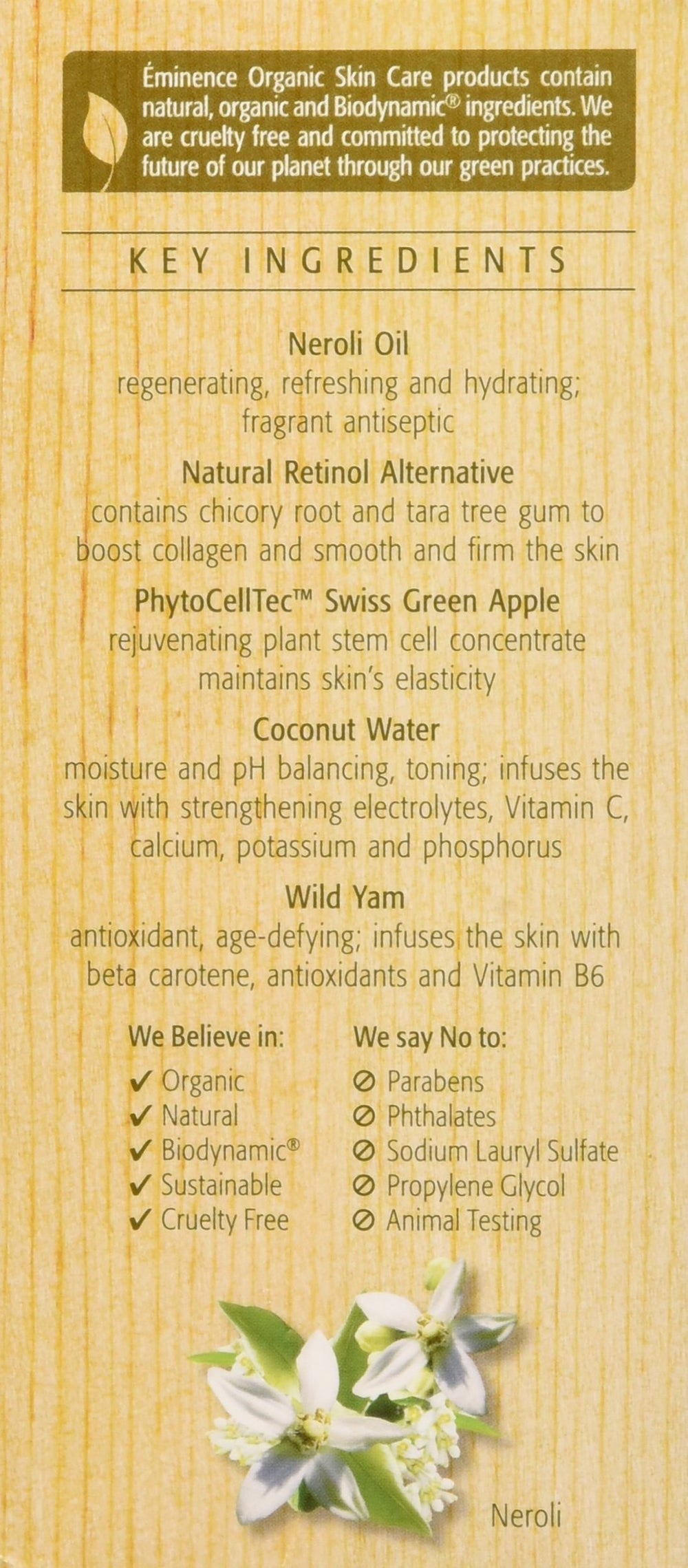 Eminence neroli-age-corrective-eye-serum-neroli-oil-regeneration showcases hydrating, regenerating eye-area care.