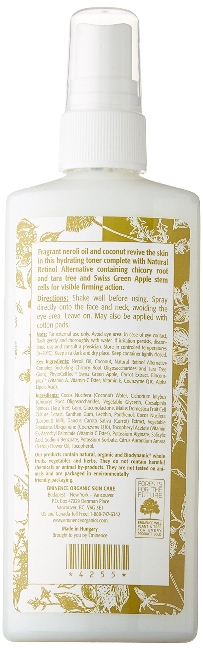 Eminence Neroli Age Corrective Hydrating Mist application spray for instant refresh and lift
