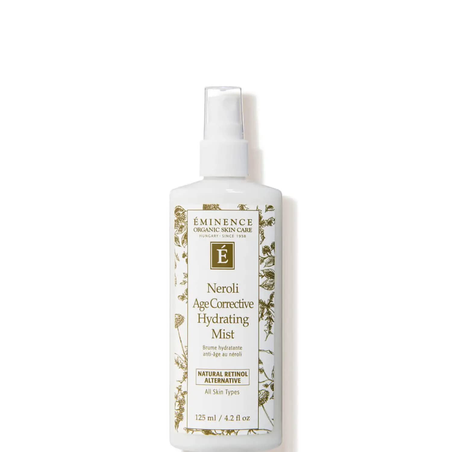 Eminence Neroli Hydrating Mist spritz for instant skin refreshment.