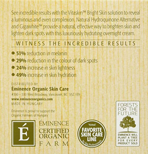 Eminence Skin glow after application portrays a luminous, hydrated complexion from overnight care.