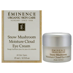Eminence Snow Mushroom Eye Cream bottle delivers deep hydration for delicate under-eye skin