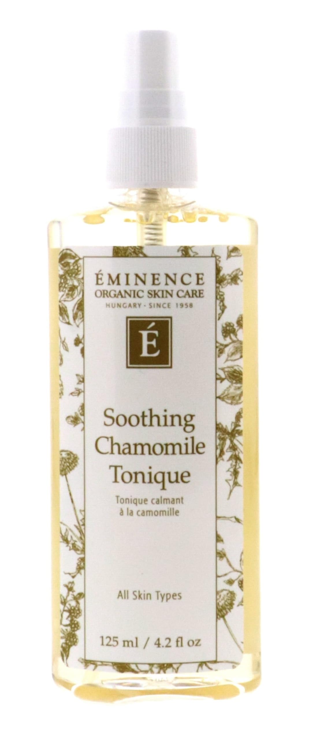 Eminence Soothing Chamomile Tonique bottle pour provides gentle post-peel refreshment