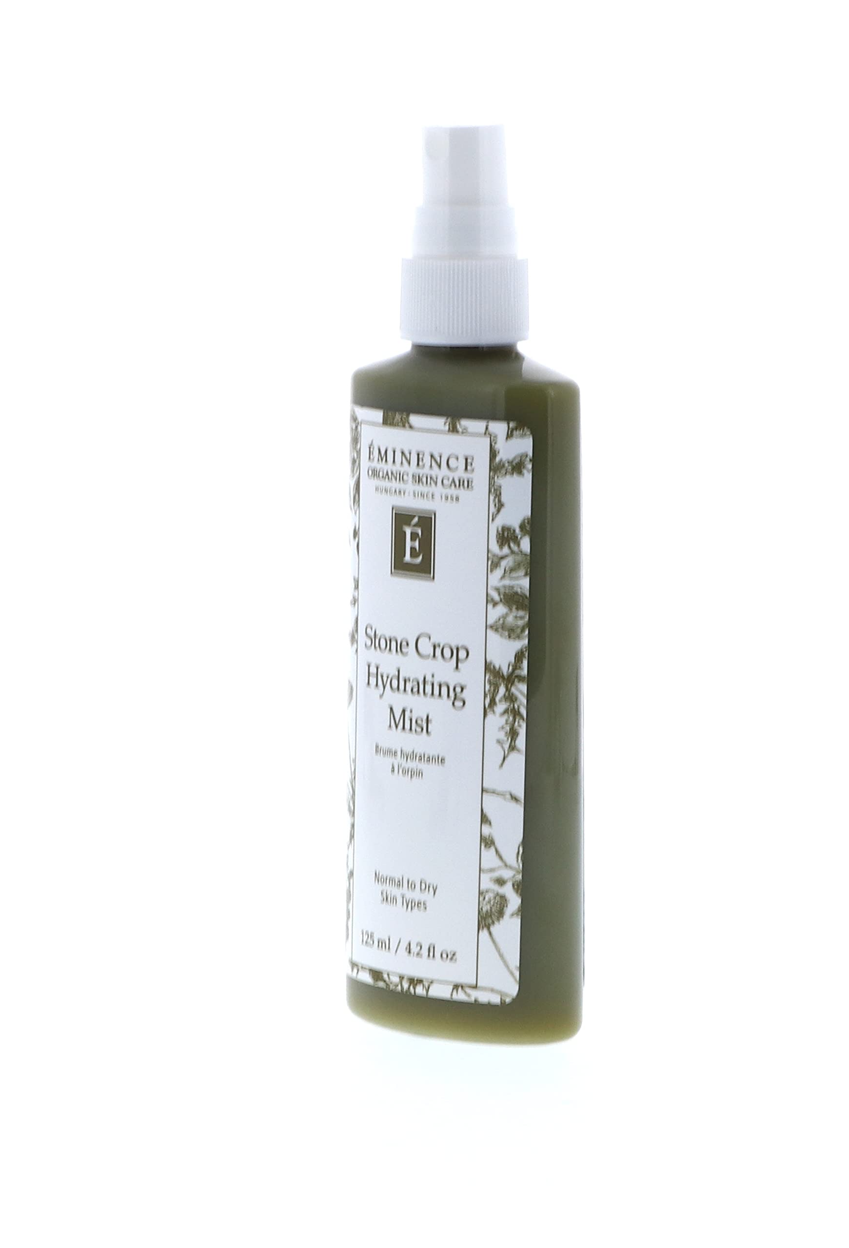 Eminence Stone Crop Hydrating Mist dispense spray demonstrates easy, light application for quick hydration.