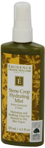 Eminence Stone Crop Hydrating Mist splash demonstrates instant refresh for uneven skin tone comfort