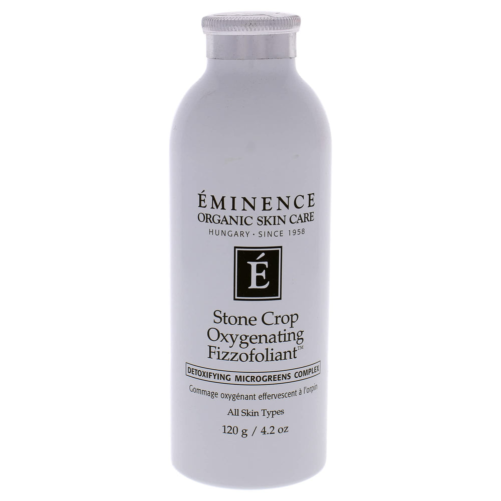 Eminence Stone Crop Oxygenating Fizzofoliant foam demonstrates powder-to-foam transformation for a refreshing cleanse