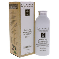 Eminence Stone Crop Oxygenating Fizzofoliant packaging highlights natural, organic formula for clean beauty