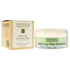 Eminence Stone Crop Whip application on face demonstrates smoothing, nourishing benefits during routine skincare.