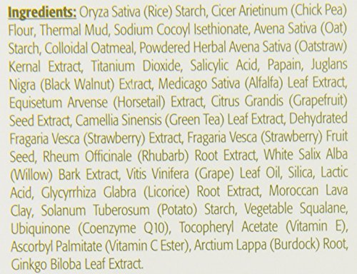 Eminence Strawberry Rhubarb Dermafoliant powder-on-hand demonstrates first-contact application.