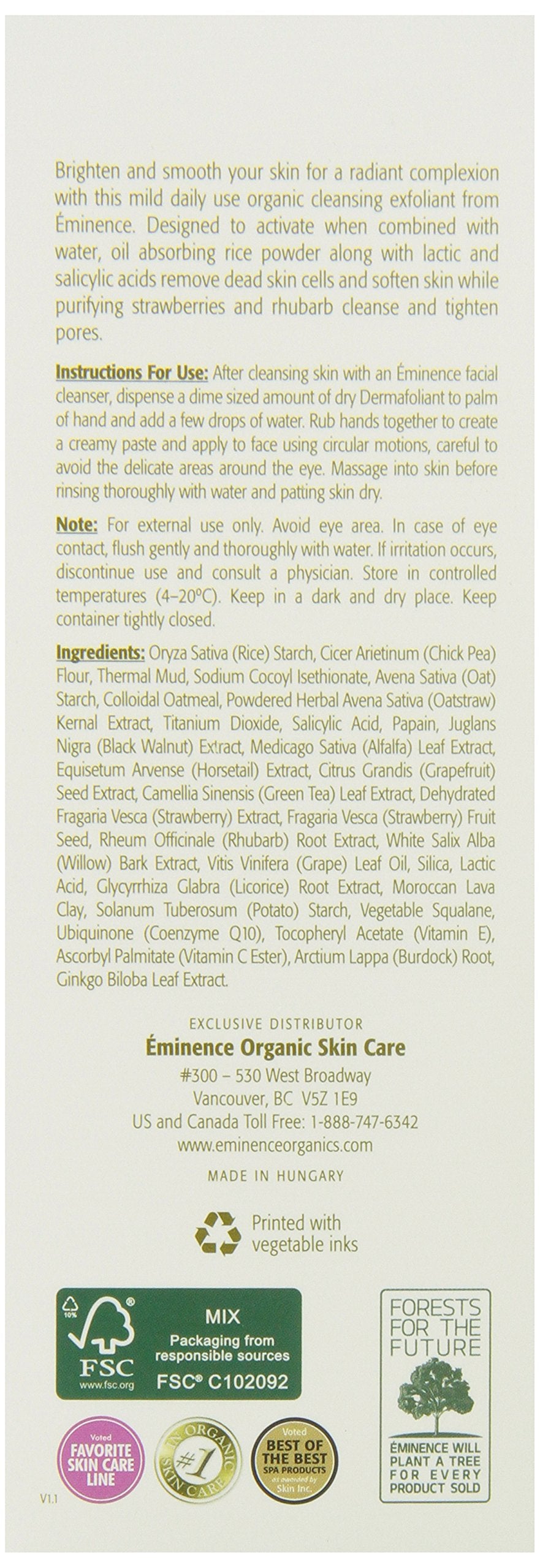 Eminence Strawberry Rhubarb Dermafoliant bathroom routine supports a simple skincare step.