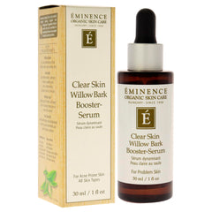Eminence Tea Tree Oil Infused Serum pump demonstrates soothing application.