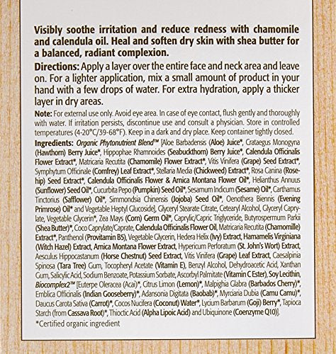 Eminence Vitaskin Calm Skin Chamomile Moisturizer texture close-up shows creamy hydration.