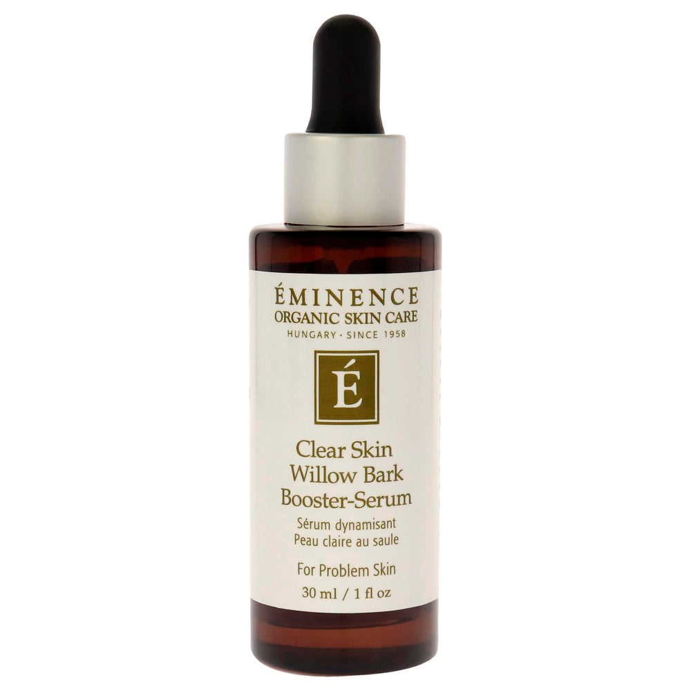 Eminence Willow Bark Booster Serum texture closeup showing exfoliating action.
