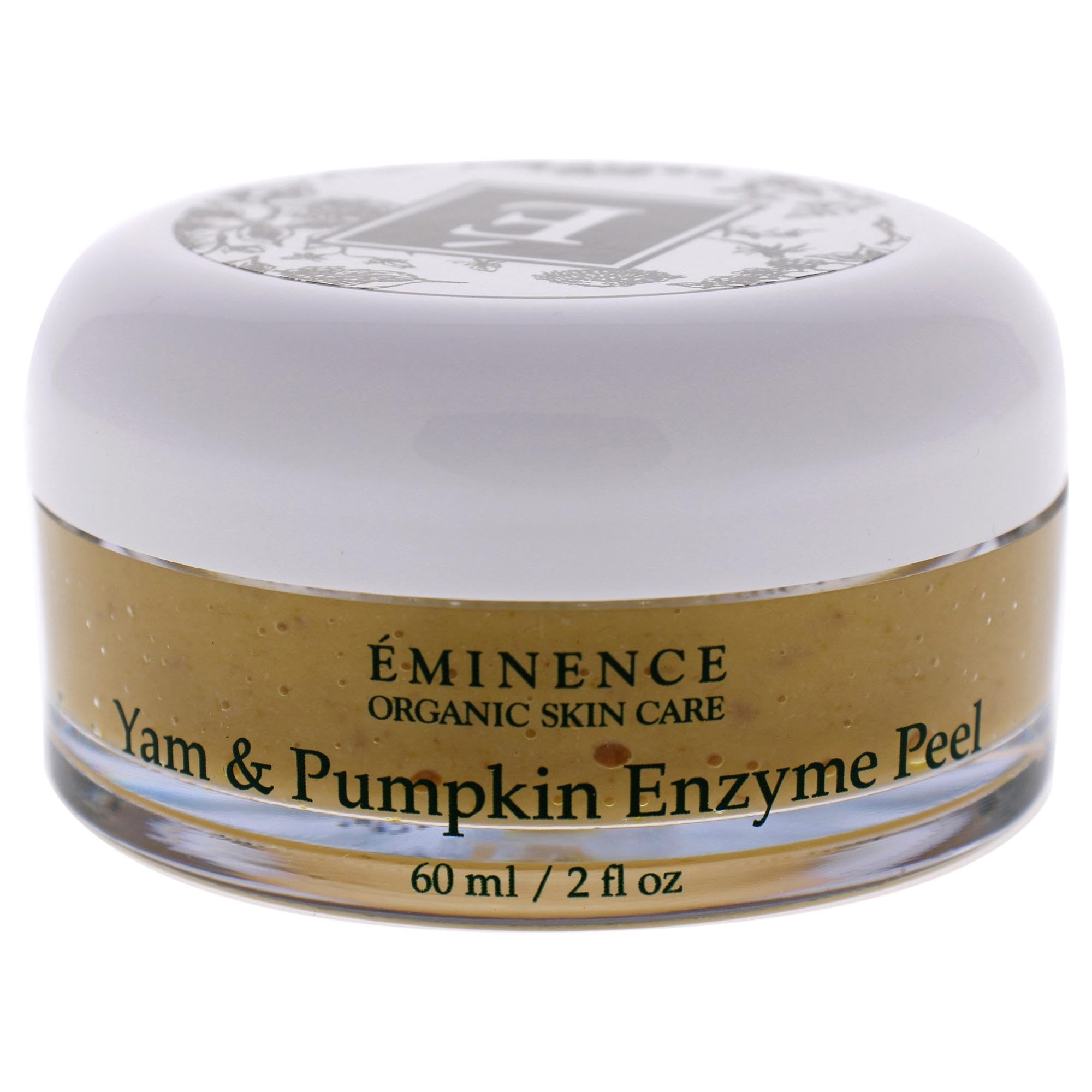 Eminence Yam and Pumpkin Enzyme Peel application shows creamy layer for gentle exfoliation.
