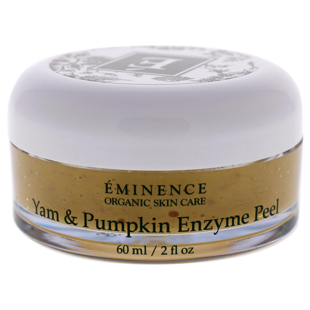Eminence Yam and Pumpkin Enzyme Peel application shows creamy layer for gentle exfoliation.