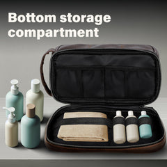 emissary Leather travel toiletry bag interior mesh pockets organize small items