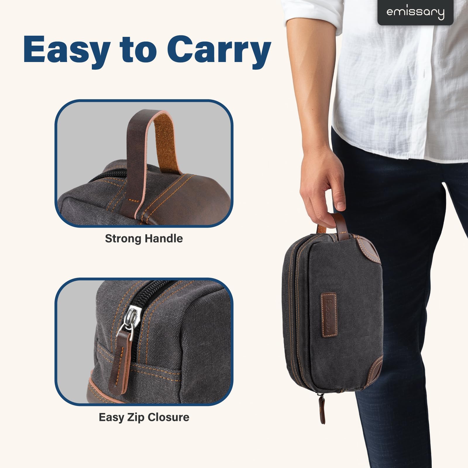 emissary toiletry bag travel-compatible design fits carry-on packing