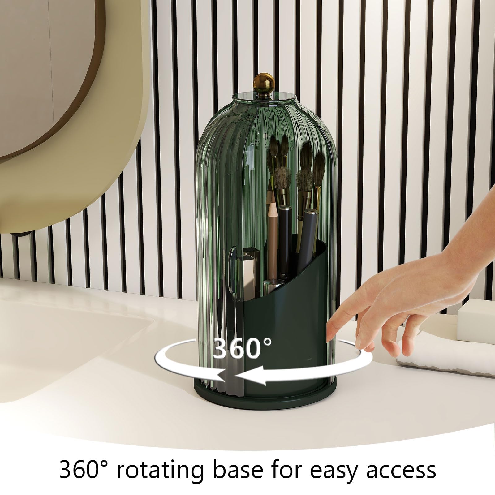 emljkvp makeup brush holder sliding door cover simplifies closing without rearranging brushes