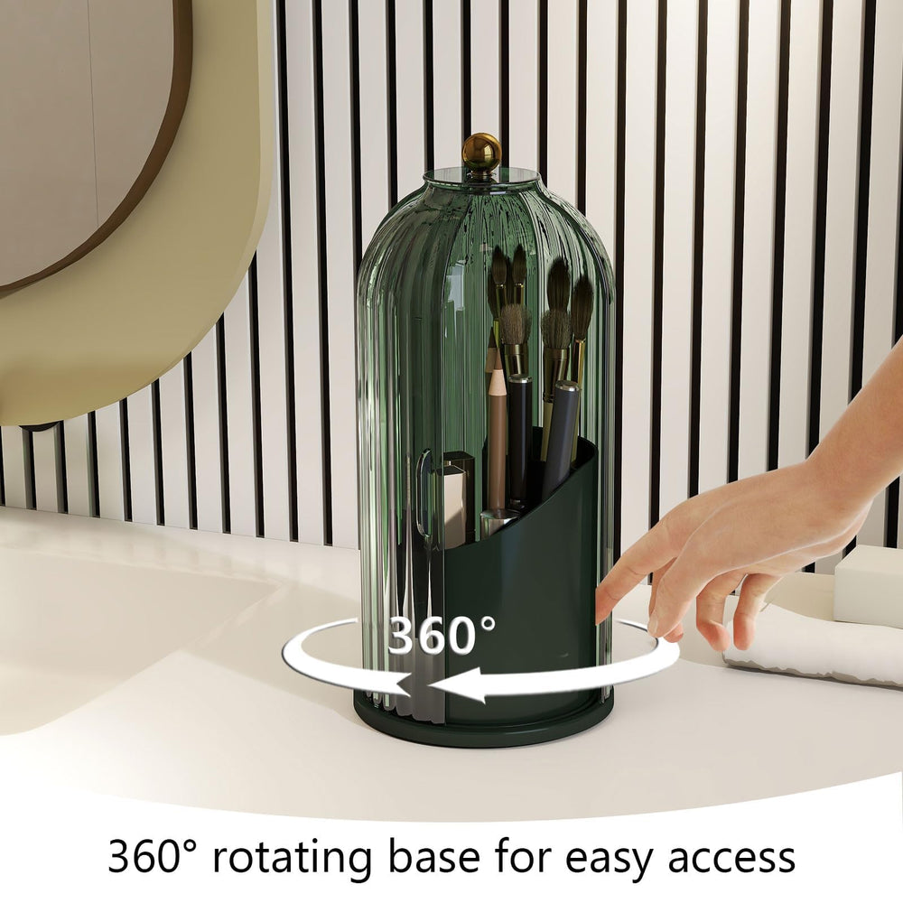 emljkvp makeup brush holder sliding door cover simplifies closing without rearranging brushes