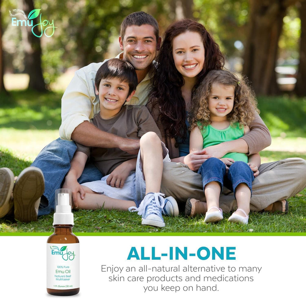 Emu Joy emu oil pour enables easy, controlled application for daily skin care.