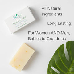 Emu Joy Emu Oil Soap bar highlights calendula and natural oils for gentle hydration