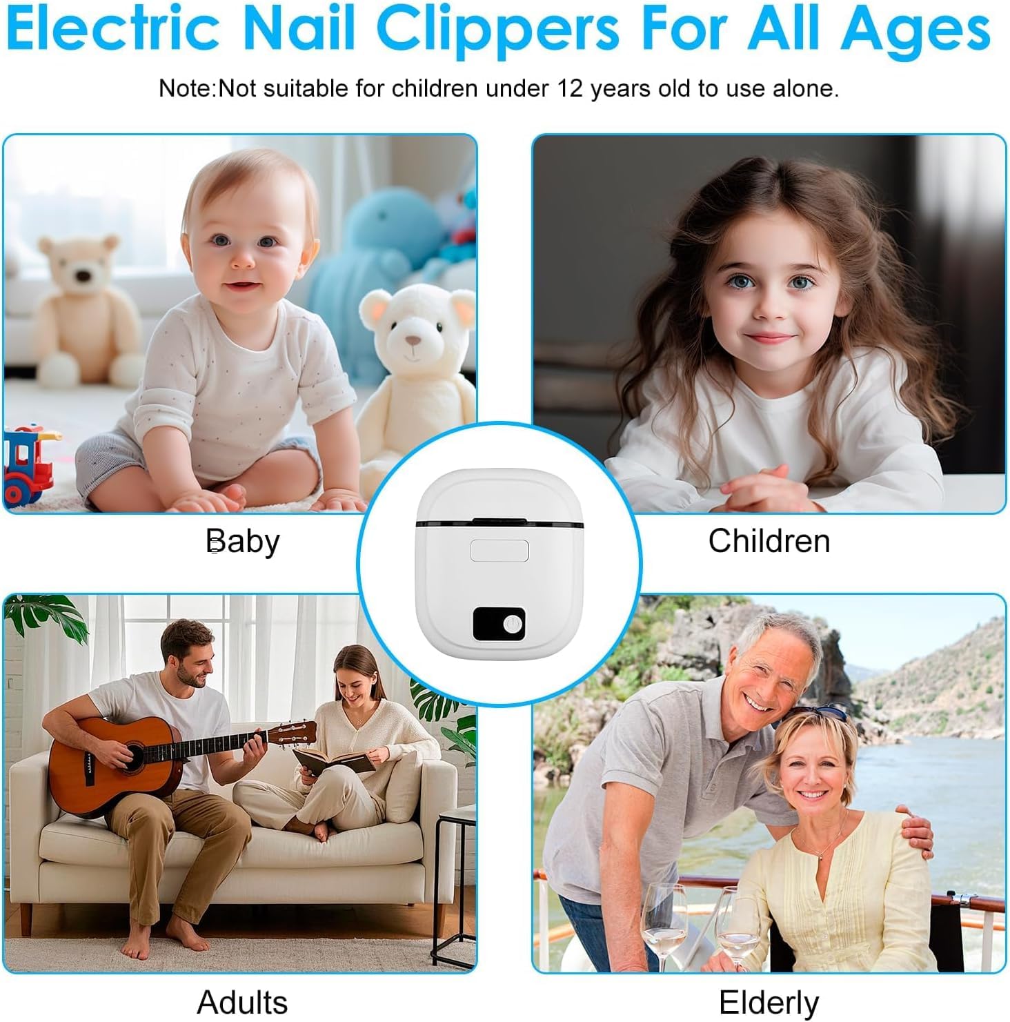 EMWEYKE electric nail clipper 3-speed adapts to nails
