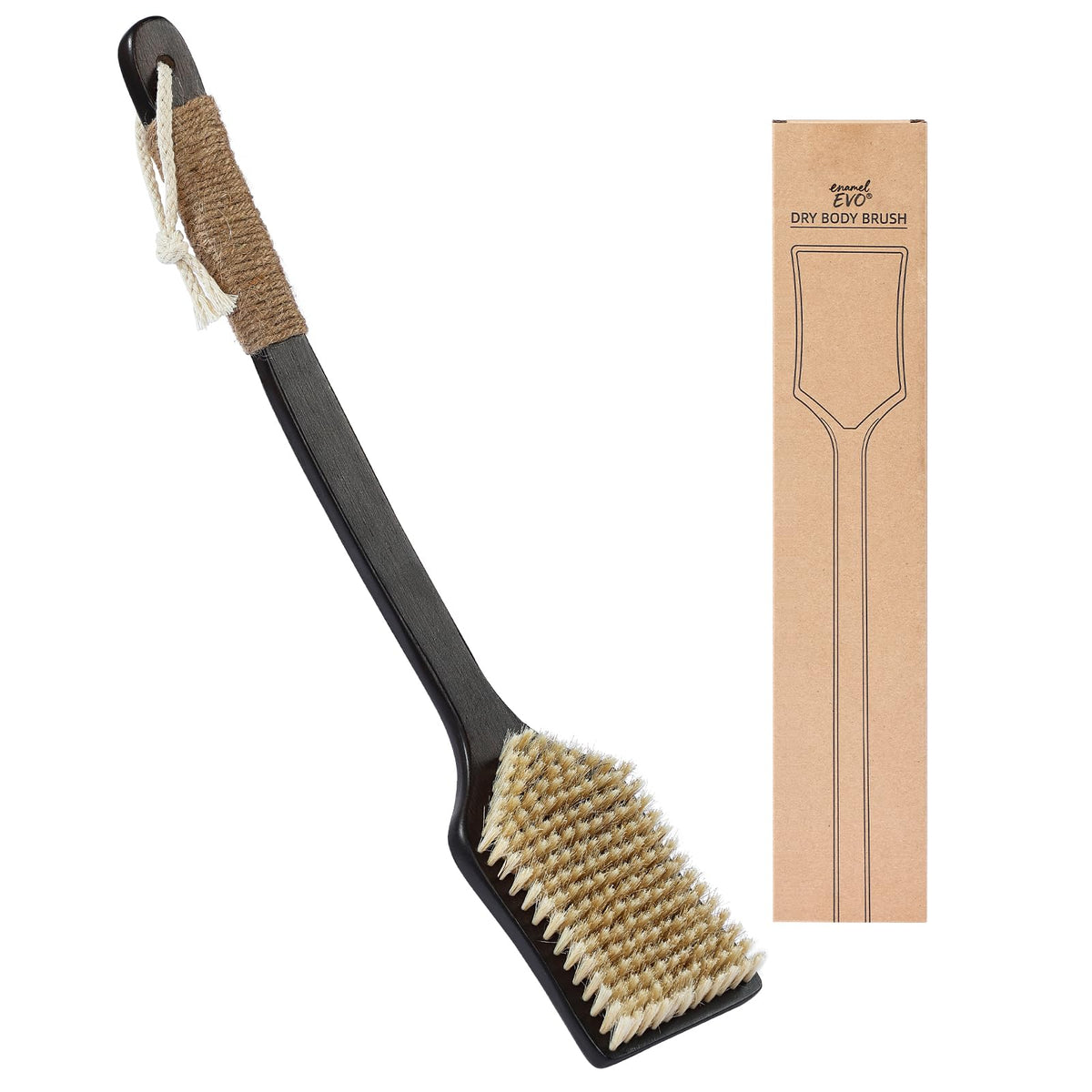 EnamelEVO back scrubber with ergonomic 17.7-inch handle for comfortable daily use.