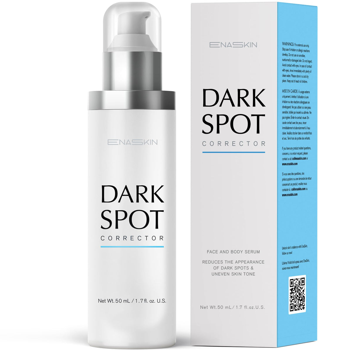 EnaSkin dark spot remover bottle-front showing targeted fade for even skin tone