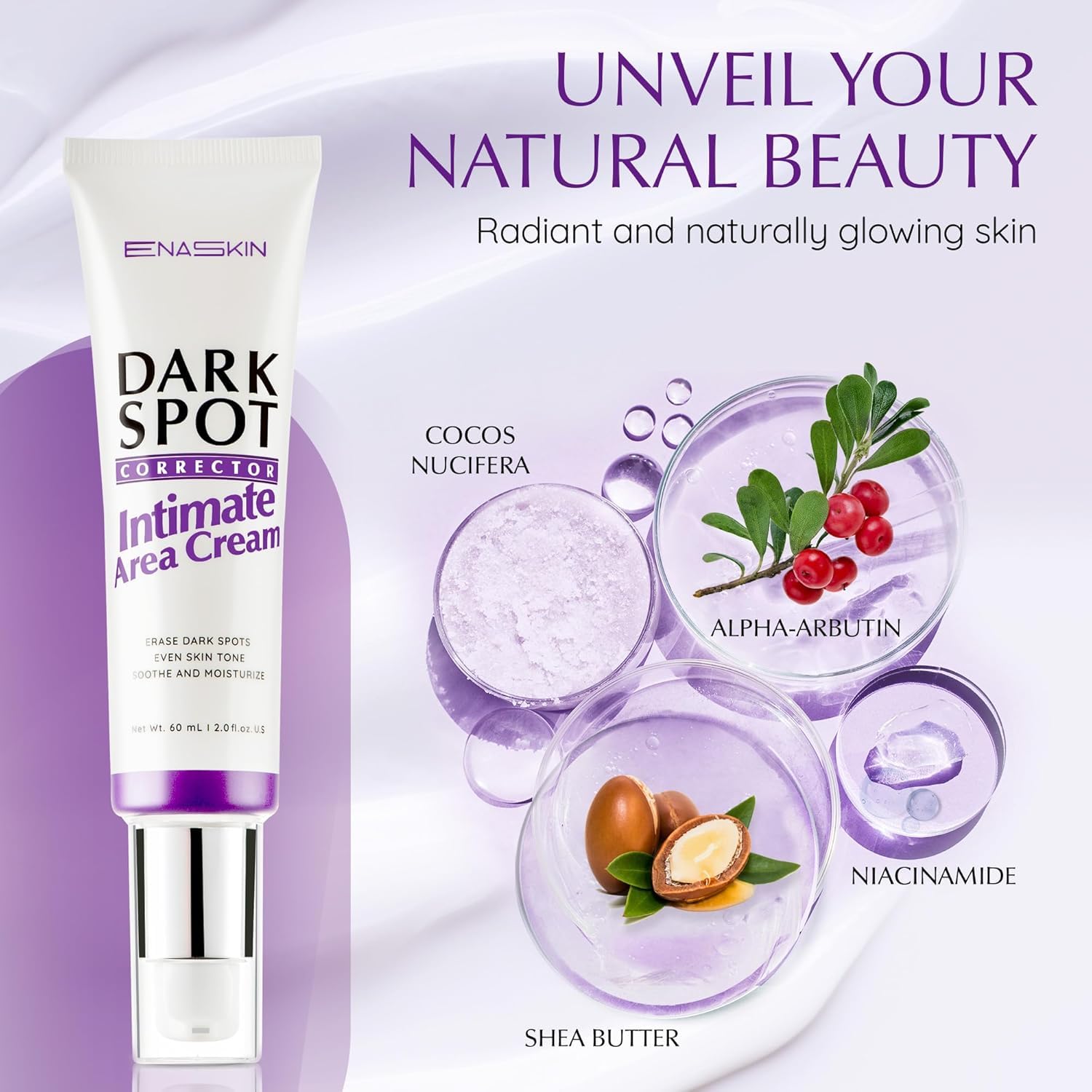 EnaSkin face-use application close-up for gentle, even complexion.