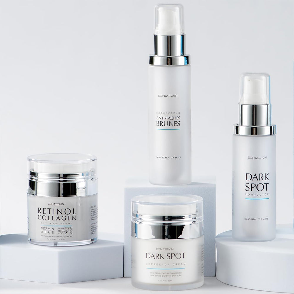 EnaSkin dark spot remover label-detail conveys a clean, dermatology-friendly formula.