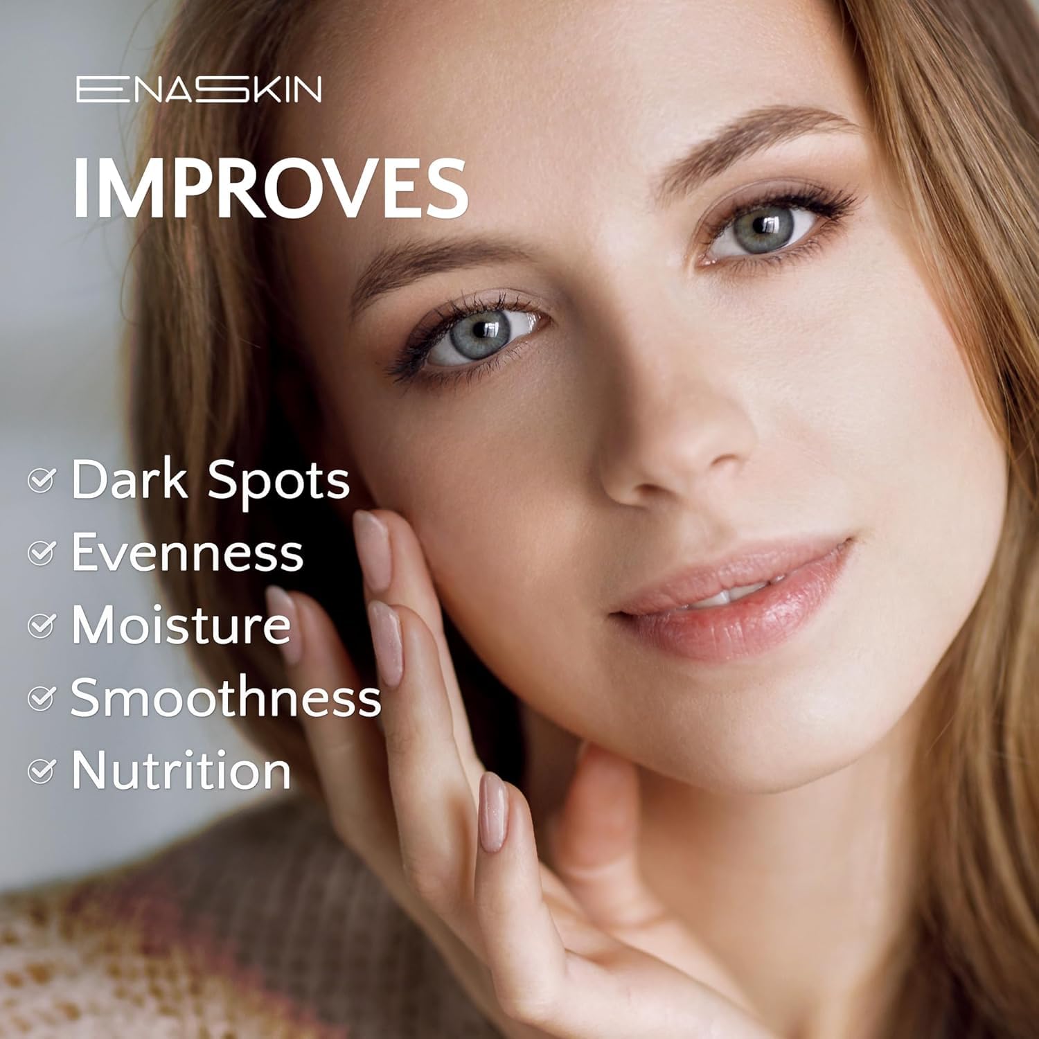 EnaSkin dark spot remover packaging close-up highlights premium formulation.