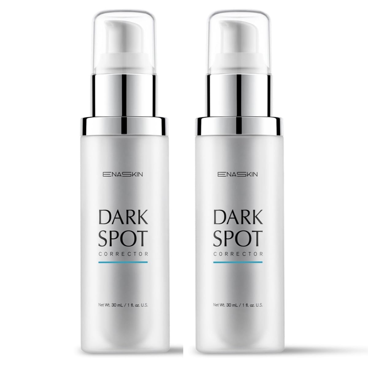 EnaSkin Dark Spot Serum bottle pour shows brightening action for even skin tone.