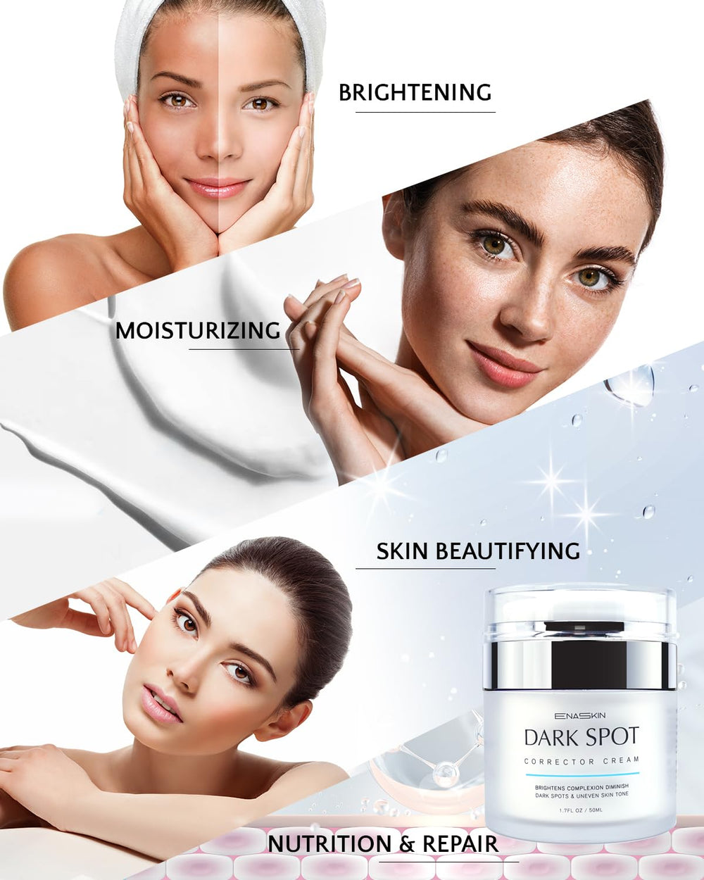 EnaSkin in morning skincare routine promoting even tone.