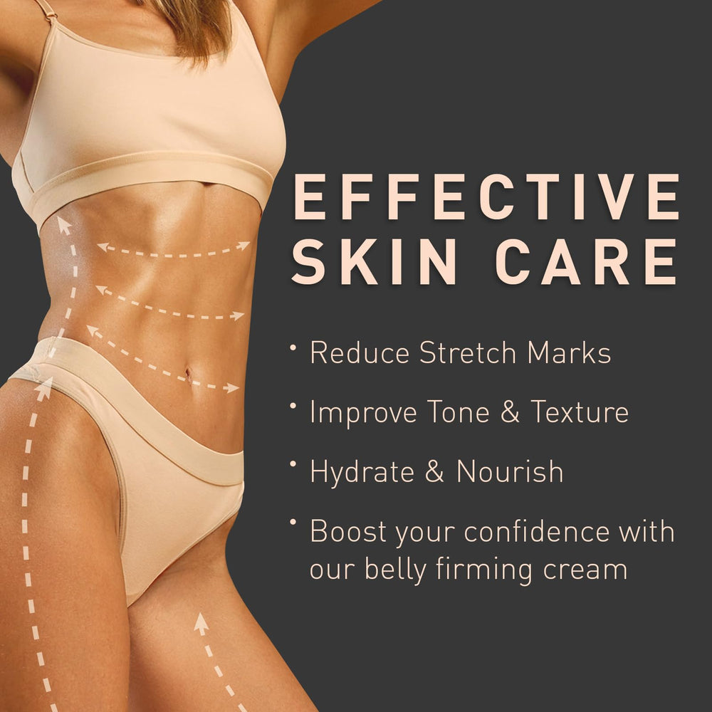 Stomach and thighs treated with Enaskin Naturals Belly Firming Cream for targeted tightening