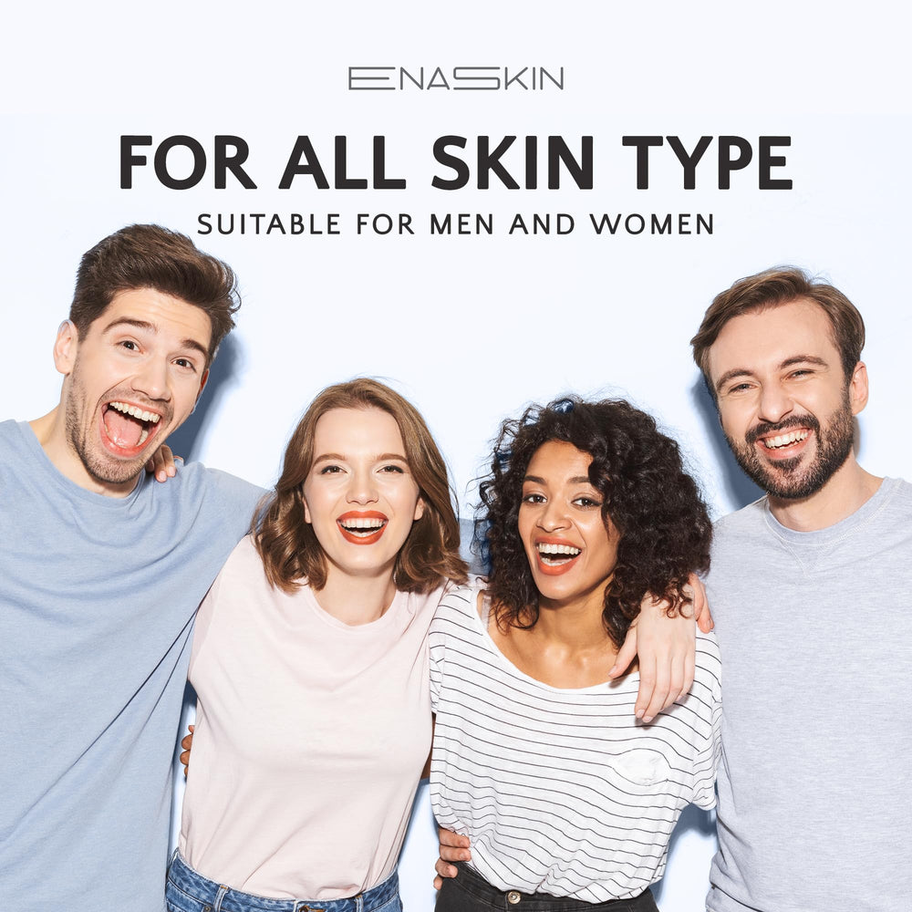 EnaSkin niacinamide graphic emphasizes brightening and barrier-supporting properties.