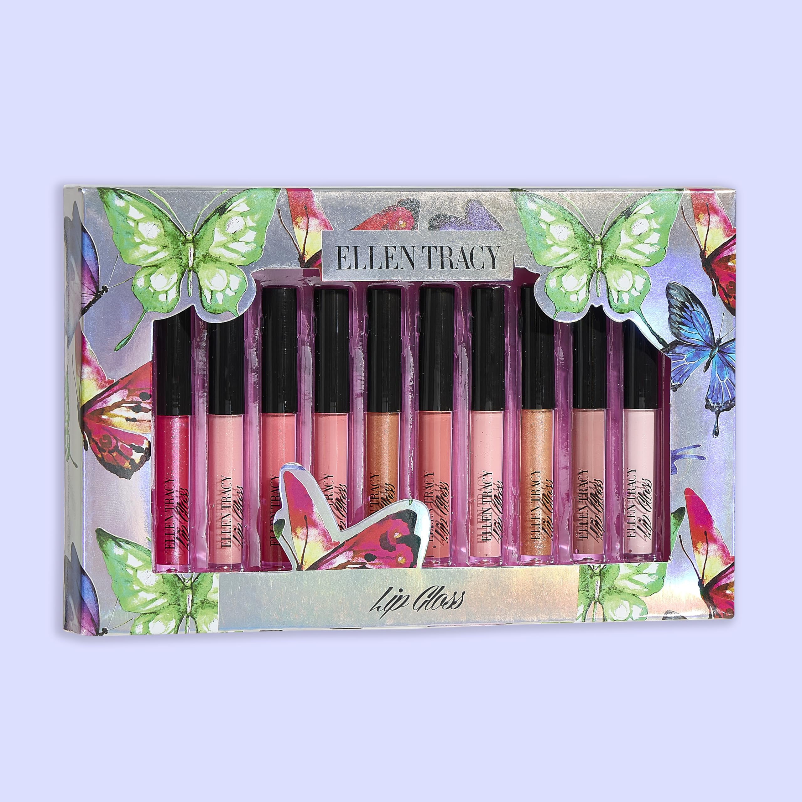 Enchante Ellen Tracy lip gloss gift set image emphasizing versatile shades for holidays