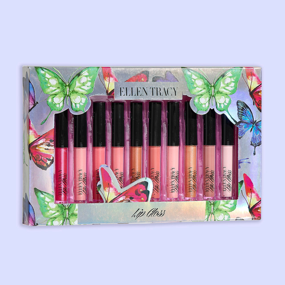 Enchante Ellen Tracy lip gloss gift set image emphasizing versatile shades for holidays