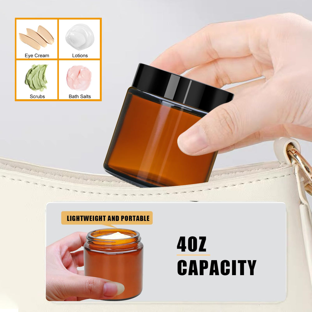 Encheng 4oz lotion in amber jar illustrates compact, travel-friendly packaging for skincare formulas.