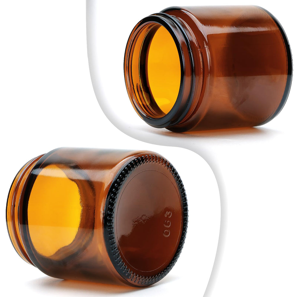 Encheng amber glass jar lid threaded cap demonstrates reliable screw-on closure and liner seal.