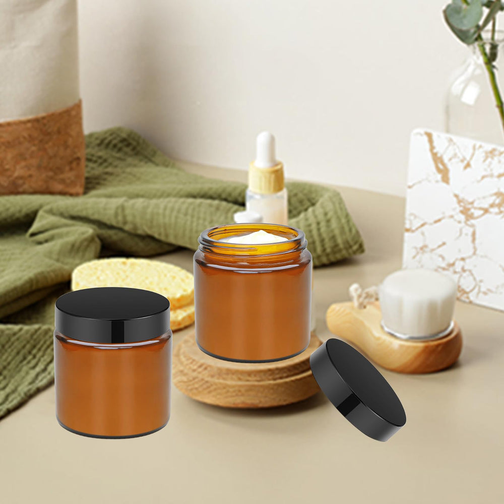 Encheng amber glass jar packaging storage highlights safe, organized shelf display.