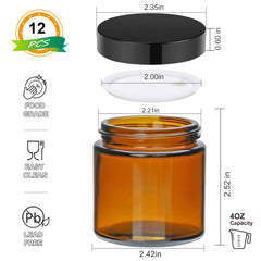Encheng amber glass jars 12-pack display showcases elegant storage and UV-protection for blends.