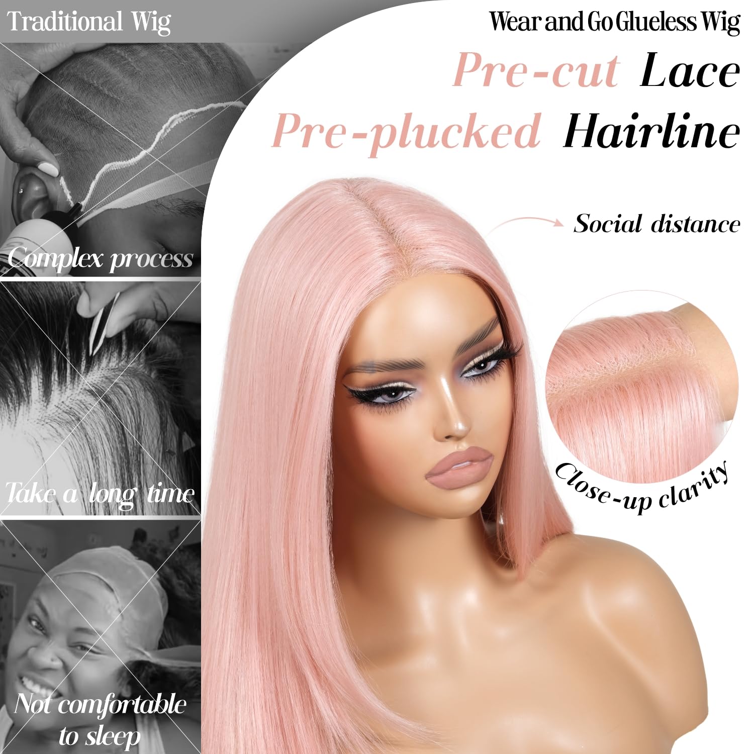 ENCOUNTERU pre-cut lace and lace-front for natural-looking hairline
