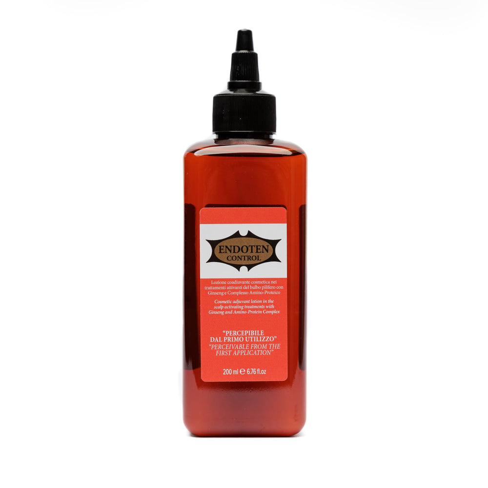 Endoten Control Lotion bottle with pump demonstrates easy daily scalp care.