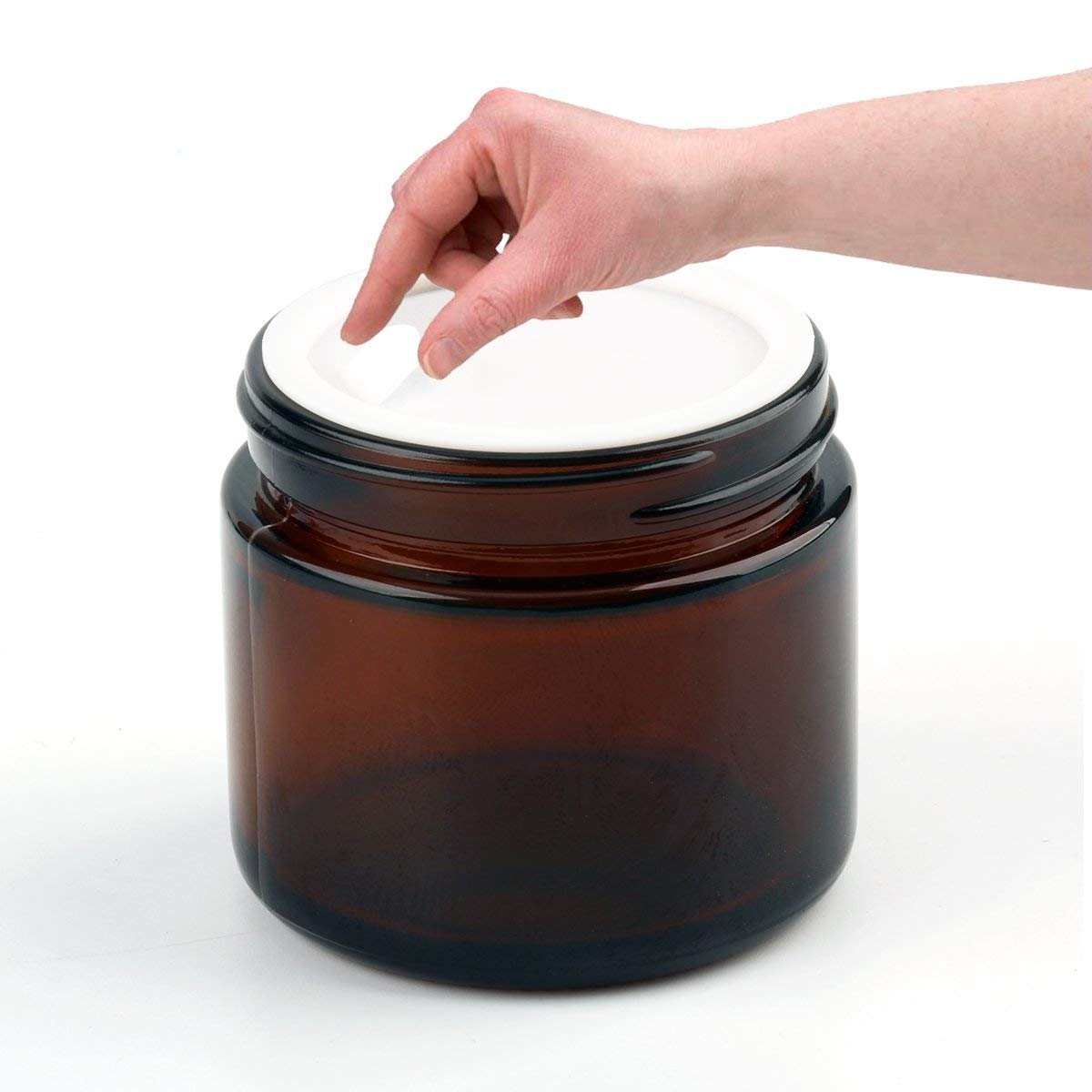 Encheng UV-protection amber glass jar 2oz protects contents from light