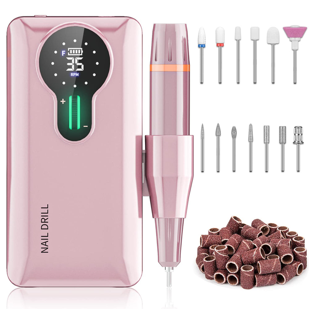 ENGERWALL 35000RPM nail drill pink Pro front view for fast acrylic and gel shaping
